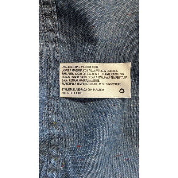 Men’s Mossimo Short Sleeve Blue Button Down Breast Pocket Shirt X-Large - Picture 6 of 7